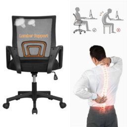 Office Desk Chair Mesh Computer Chair Black - thumbnail 4