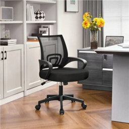 Office Desk Chair Mesh Computer Chair Black - thumbnail 5