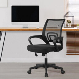 Office Desk Chair Mesh Computer Chair Black - thumbnail 2