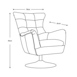 Xample Gallery Bristol Grey Nubuck Leather Swivel Chair, Antique Ebony Finish, Chrome Base, Foam Cushion, Luxury Accent Lounge Chair - thumbnail 2