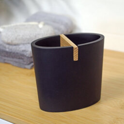Showerdrape Sonata Black & Bamboo Toothbrush Holder - thumbnail 1