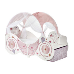 Disney Princess Carriage Toddler Bed With Canopy And Fabric Storage Boxes - Fits 140Cm X 70Cm Mattress (Mattress Not Included) - thumbnail 1