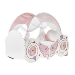 Disney Princess Carriage Toddler Bed With Canopy And Fabric Storage Boxes - Fits 140Cm X 70Cm Mattress (Mattress Not Included) - thumbnail 4
