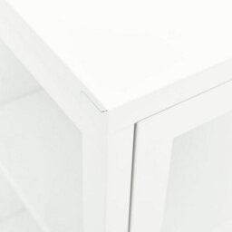 Berkfield Sideboard White 105X35X70 Cm Steel And Glass - thumbnail 8
