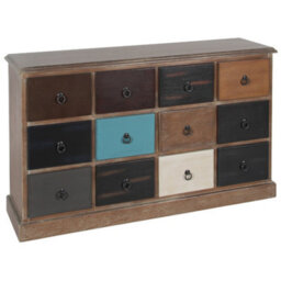 Pacific Lifestyle 12 Drawer Unit Blue Multicoloured Wood