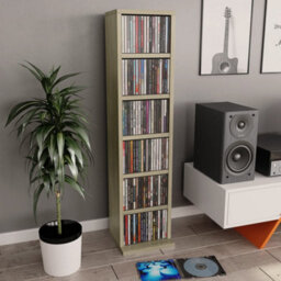 Vidaxl Cd Cabinet Sonoma Oak 21X20X88 Cm Engineered Wood - thumbnail 2