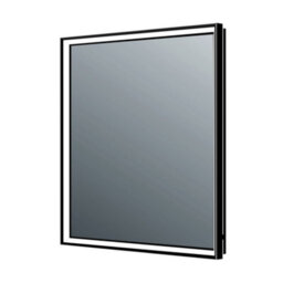 Plum&clay Solstice Black Led Illuminated Backlit Bathroom Mirror (H)800mm (W)600mm