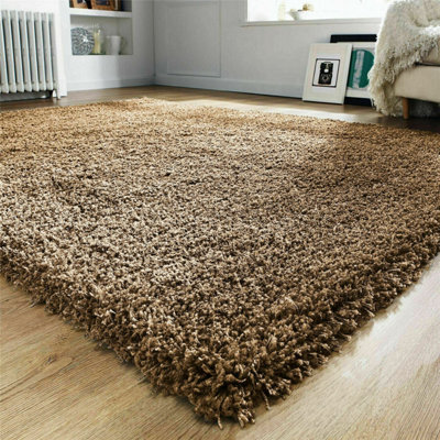 Prime Plus Extra Thick Heavy 5Cm Pile Soft Shaggy Rugs Modern Area Rugs Bedroom Hall Rugs (Dark Beige, 160 X 230) - image 1