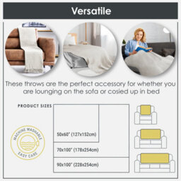 "Emma Barclay Honeycomb Throw Over Blanket 70"" X 100"" Ivory" - thumbnail 4