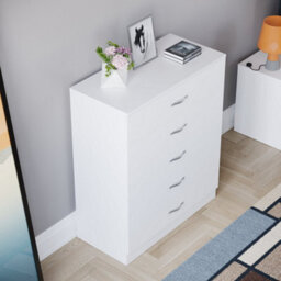 Lassic Vida Designs Riano White 5 Drawer Chest (H)900mm (W)750mm (D)360mm - thumbnail 4