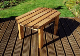 Charles Taylor Deluxe Wooden Garden 2 Seater Bench Coffee Table & Red Cushion - thumbnail 3