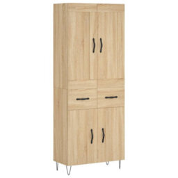 Berkfield Highboard Sonoma Oak 69.5X34X180 Cm Engineered Wood - thumbnail 2