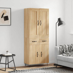 Berkfield Highboard Sonoma Oak 69.5X34X180 Cm Engineered Wood - thumbnail 1