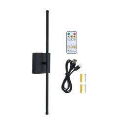 Living And Home 60 Cmh Black Rechargeable Dimmable Led Wall Light, Square Base, With Remote Control - thumbnail 2