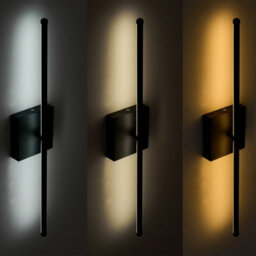 Living And Home 60 Cmh Black Rechargeable Dimmable Led Wall Light, Square Base, With Remote Control - thumbnail 3