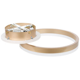 Beliani Led Ring Ceiling Lamp Gold Aluminium Minimalist Circle With Round Base - Warm White Integrated Led, 38Cm. - thumbnail 4
