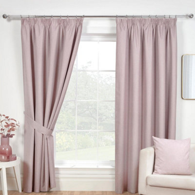 "Sundour Eclipse Blackout Pencil Pleat Curtains Pink 66X72""" - image 1