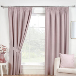 "Sundour Eclipse Blackout Pencil Pleat Curtains Pink 66X72"""