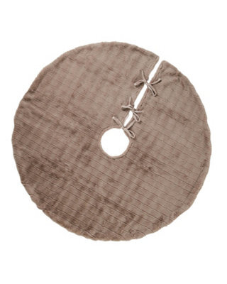 Werchristmas Mocha Faux Fur Tree Skirt With Bows 132 Cm - image 1