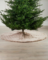 Werchristmas Mocha Faux Fur Tree Skirt With Bows 132 Cm - thumbnail 3