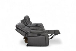 Grey Faux Leather  3 + 1 + 1 Seater Manual Recliner Sofa And Armchair Set For Living Room Vegas - thumbnail 7
