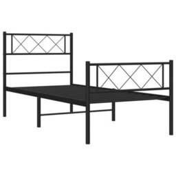 Berkfield Metal Bed Frame With Headboard And Footboard Black 90X190 Cm 3Ft Single - thumbnail 5