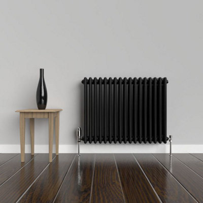 Planet Radiators Three Column 600 X 785mm Cast Iron Style Radiator Black