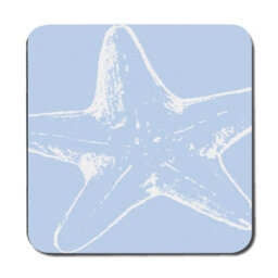 Benjamin Tate Design Coastal Starfish Placemat And Coaster Set Of Twelve Featuring Designer Artwork And Wood Base Limited Edition - thumbnail 3