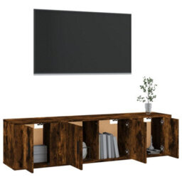 Walplus 3 Piece Tv Cabinet Set Smoked Oak Engineered Wood - thumbnail 3