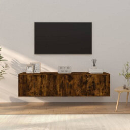 Walplus 3 Piece Tv Cabinet Set Smoked Oak Engineered Wood - thumbnail 1