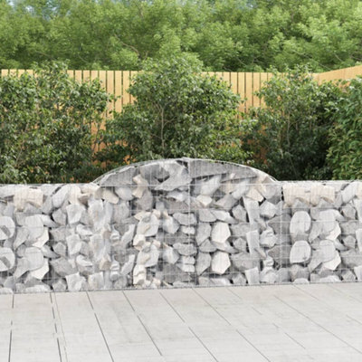 Berkfield Arched Gabion Baskets 10 Pcs 300X30X80/100 Cm Galvanised Iron - image 1