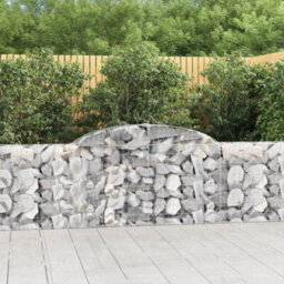 Berkfield Arched Gabion Baskets 10 Pcs 300X30X80/100 Cm Galvanised Iron