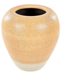 Beliani 34 Cm Hand-Painted Terracotta Vase Orange-To-Beige Ombre Vintage-Inspired - thumbnail 1
