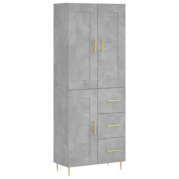Berkfield Elegant Highboard Concrete Grey 69.5X34X180 Cm Engineered Wood - thumbnail 1