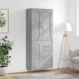Berkfield Elegant Highboard Concrete Grey 69.5X34X180 Cm Engineered Wood - thumbnail 2