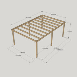 Rutland County Garden Furniture Garden Pergola 6 Posts - Wood - L360 X W660 X H270 Cm - Light Green - thumbnail 5
