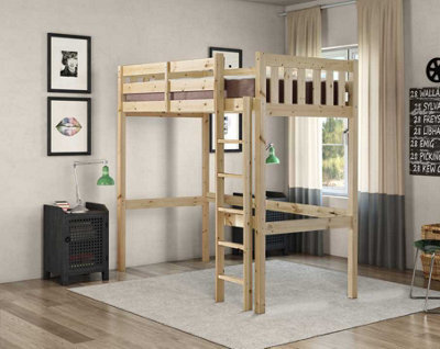 Strictly Beds And Bunks Eldon Heavy Duty Pine High Sleeper Bunk Bed, 3Ft Single - image 1