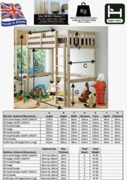 Strictly Beds And Bunks Eldon Heavy Duty Pine High Sleeper Bunk Bed, 3Ft Single - thumbnail 2