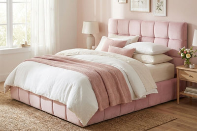 Stratus Interiors Cloud Bed Fabric Cubed Platform Bed Optional Storage - Add Professional Assembly & Delivery- Single - Gas Lift Ottoman Storage - image 1