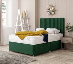 Bed Choices Manhattan Plush Velvet Divan Bed With Mattress, Headboard & 4 Storage Drawers  - Double - thumbnail 1