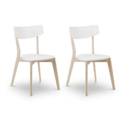 Oakham Portland Premium White And Oak Dining Chairs - Set Of 2