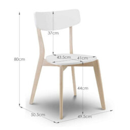 Oakham Portland Premium White And Oak Dining Chairs - Set Of 2 - thumbnail 4