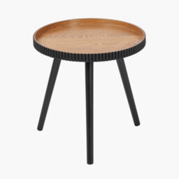 Pacific Lifestyle Natural And Black Tripod Round Wood Side Table - thumbnail 2