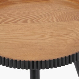 Pacific Lifestyle Natural And Black Tripod Round Wood Side Table - thumbnail 5