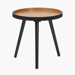 Pacific Lifestyle Natural And Black Tripod Round Wood Side Table - thumbnail 3