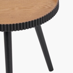 Pacific Lifestyle Natural And Black Tripod Round Wood Side Table - thumbnail 6