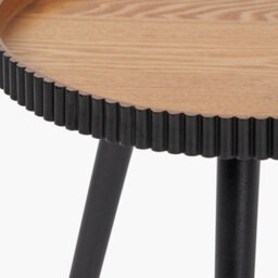 Pacific Lifestyle Natural And Black Tripod Round Wood Side Table - thumbnail 4
