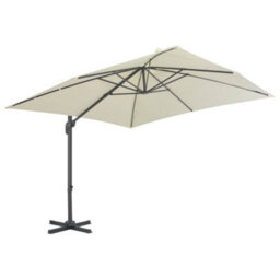 Walplus Cantilever Garden Parasol With Aluminium Pole 300X300 Cm Sand - thumbnail 2
