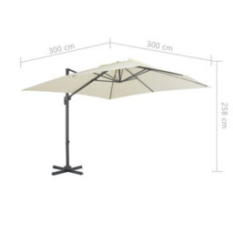 Walplus Cantilever Garden Parasol With Aluminium Pole 300X300 Cm Sand - thumbnail 9
