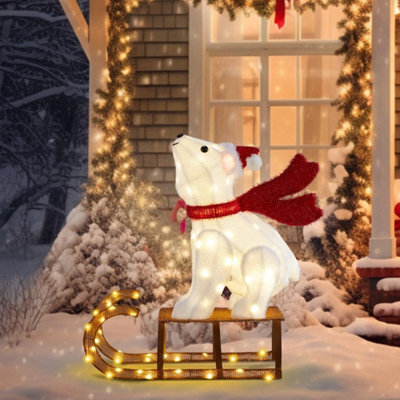Christmas Sleigh Polar Bear Yard Decorations In/outdoor Holiday Decor - image 1